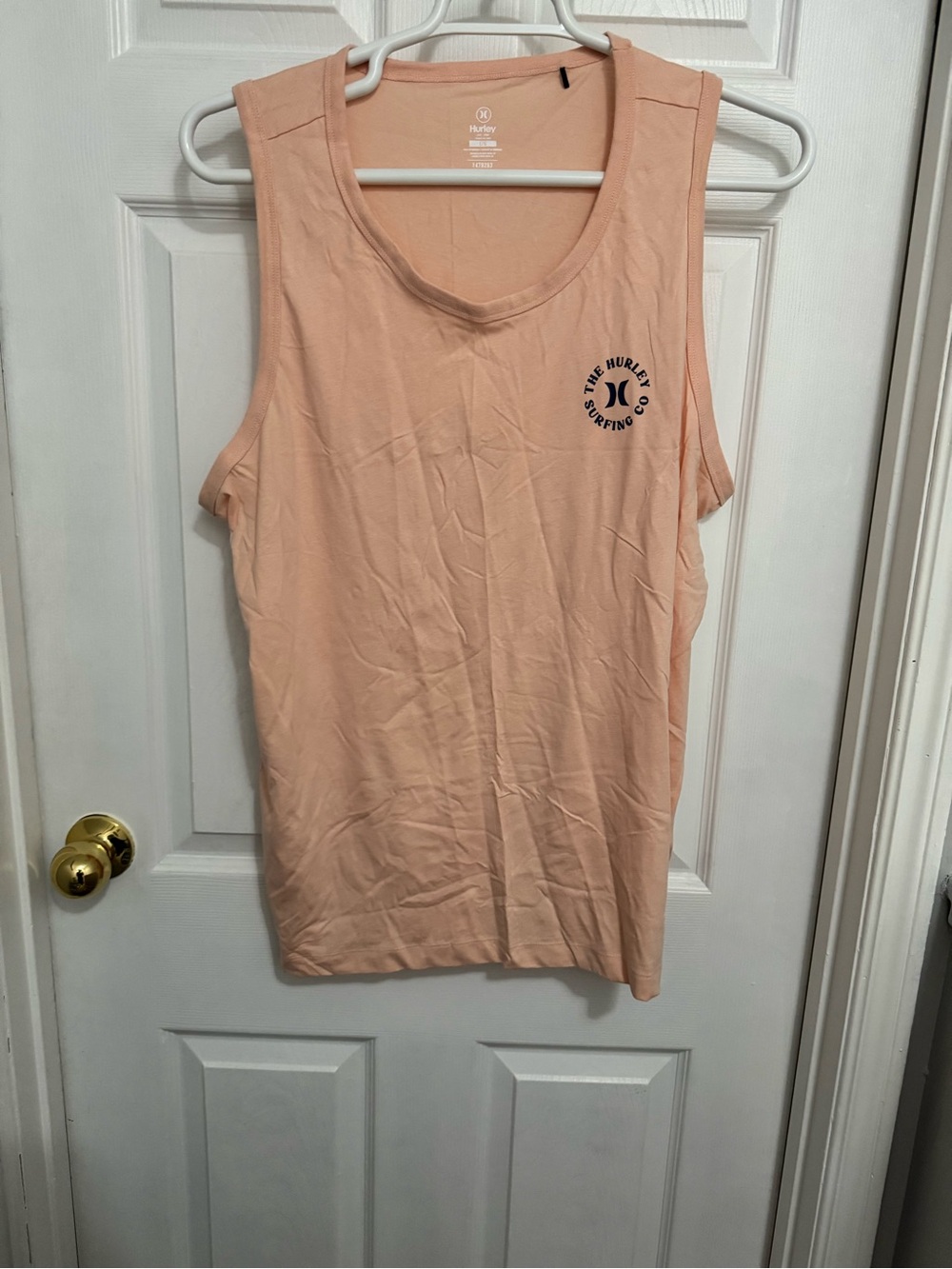 Hurley Peach Sleeveless Muscle Tee with Chest Logo